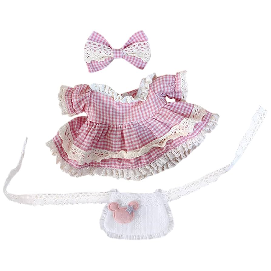 Amazon.co.jp: niannyyhouse 20cm ぬいぐるみ 服 チェック柄